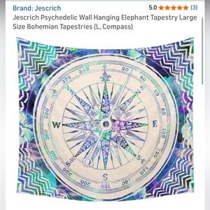 Multicolor Compass Wall tapestry